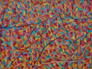 abstract composition, 2019., oil on canvas, 60x80 cm